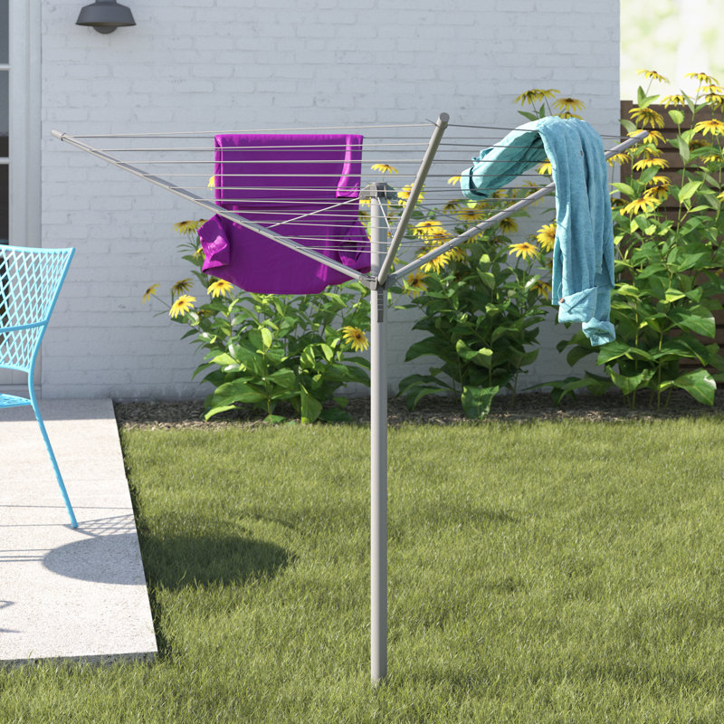 Wayfair Basics™ 3 Arm Outdoor Rotary Airer 13cm Umbrella Clothes Line